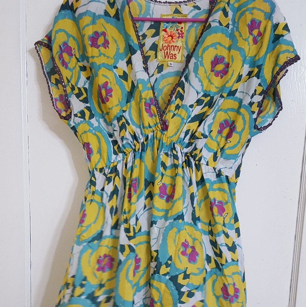 Johnny Was Silk Sheath Dress Size Small